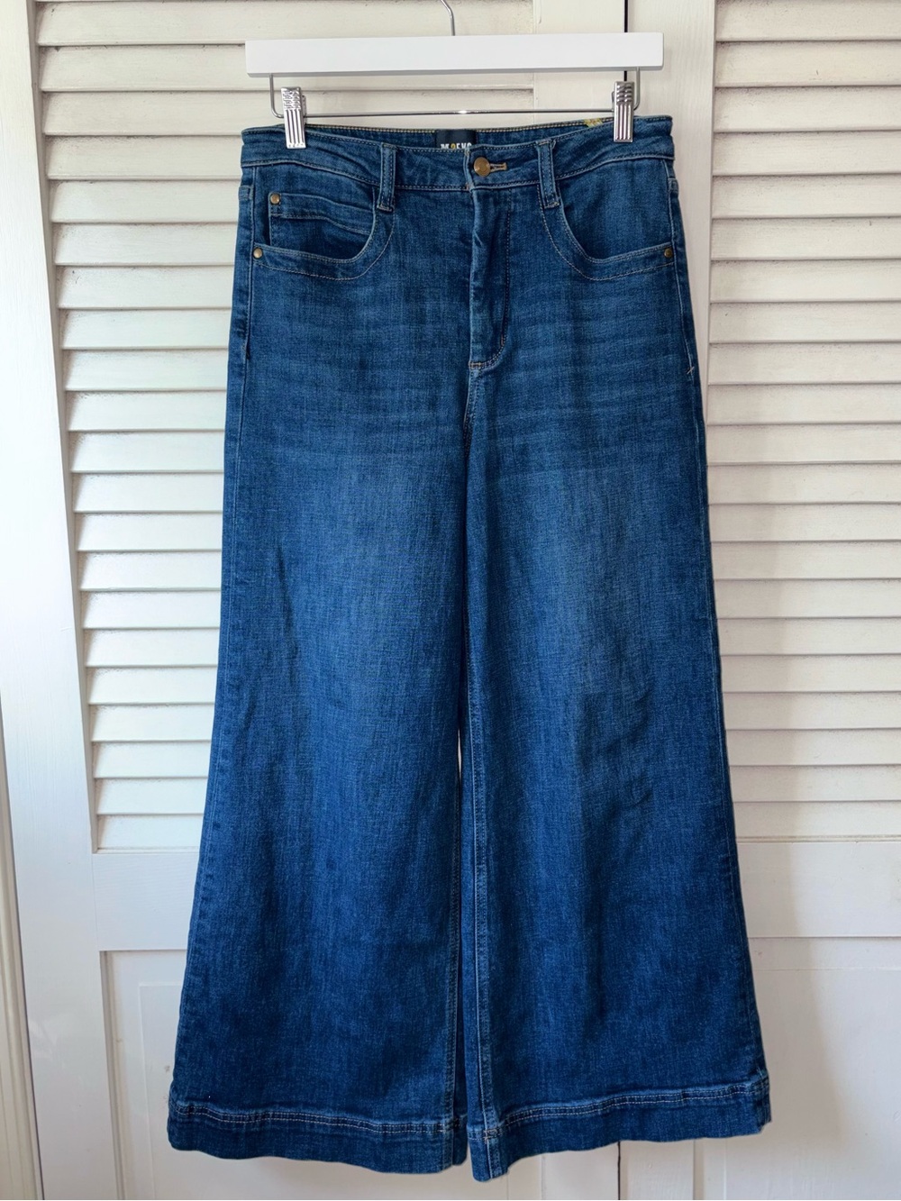 Maeve Anthropologie Colette Wide Leg Crop Jeans 29P Petite High Rise Blue - Picture 2 of 5